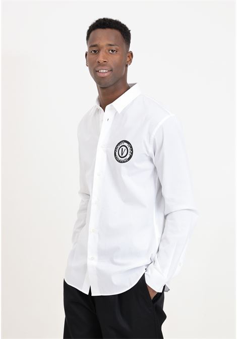 V-Emblem logo men's white shirt VERSACE JEANS COUTURE | 76GALYS1CN002003